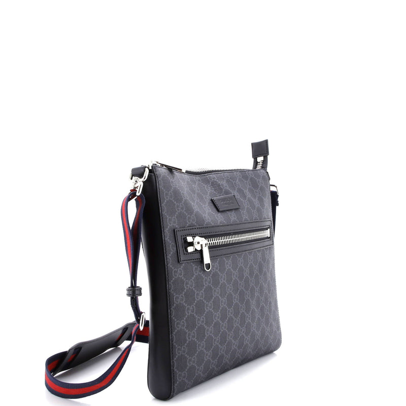 Web Strap Front Zip Messenger Bag Gg