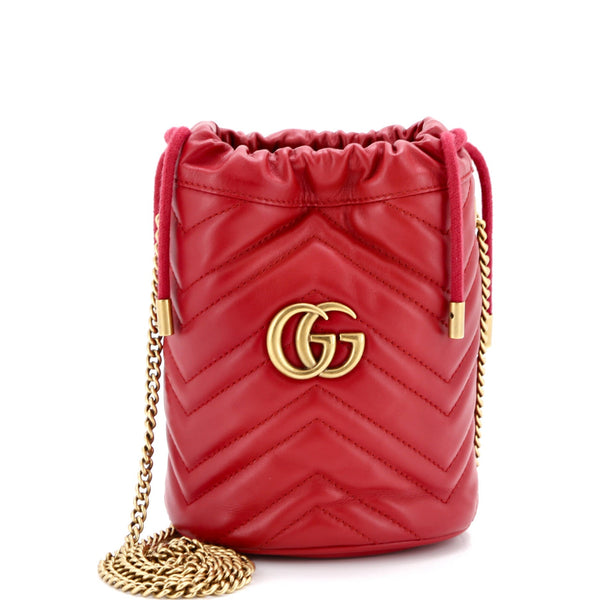 Gg Marmont Bucket Bag Matelasse Leather
