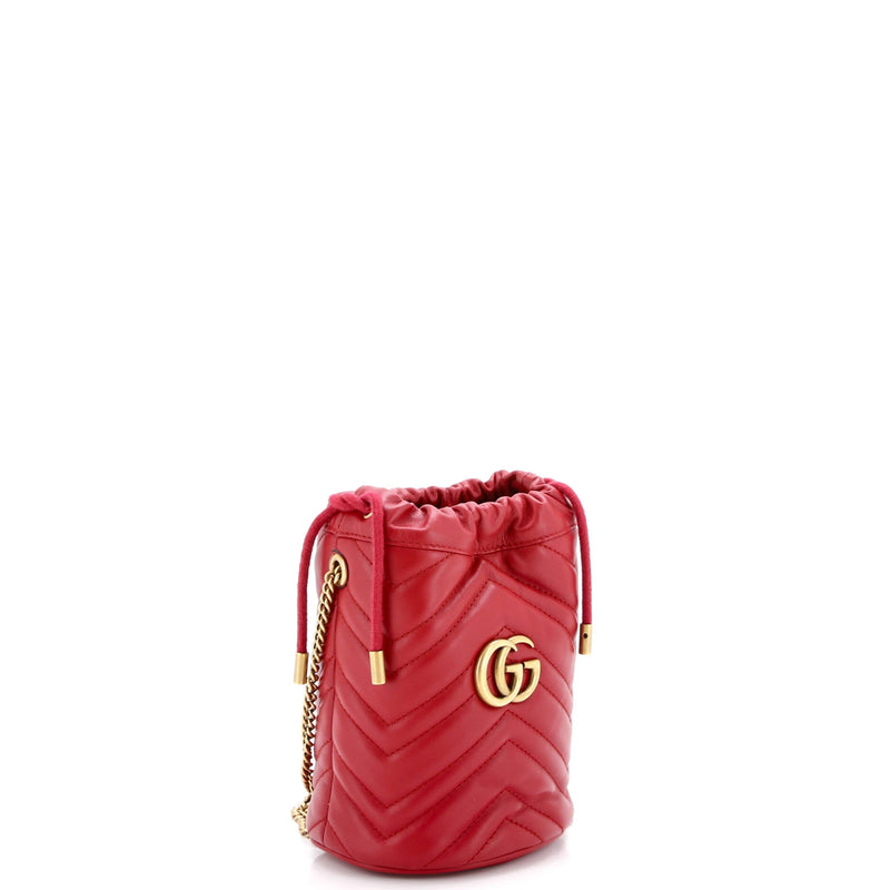 Gg Marmont Bucket Bag Matelasse Leather