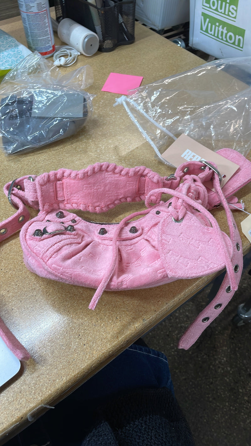 Le Cagole Giant Studs Shoulder Bag Terry