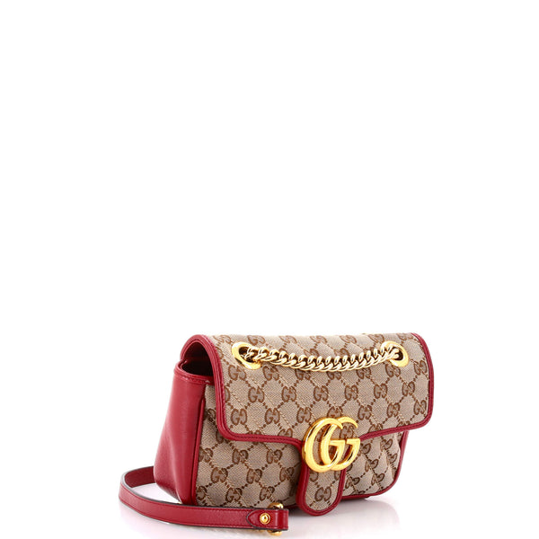 Gg Marmont Flap Bag Diagonal Quilted