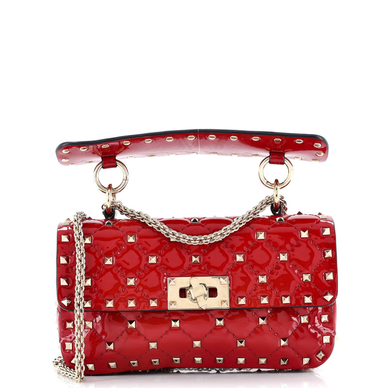 Rockstud Spike Flap Bag Quilted Patent