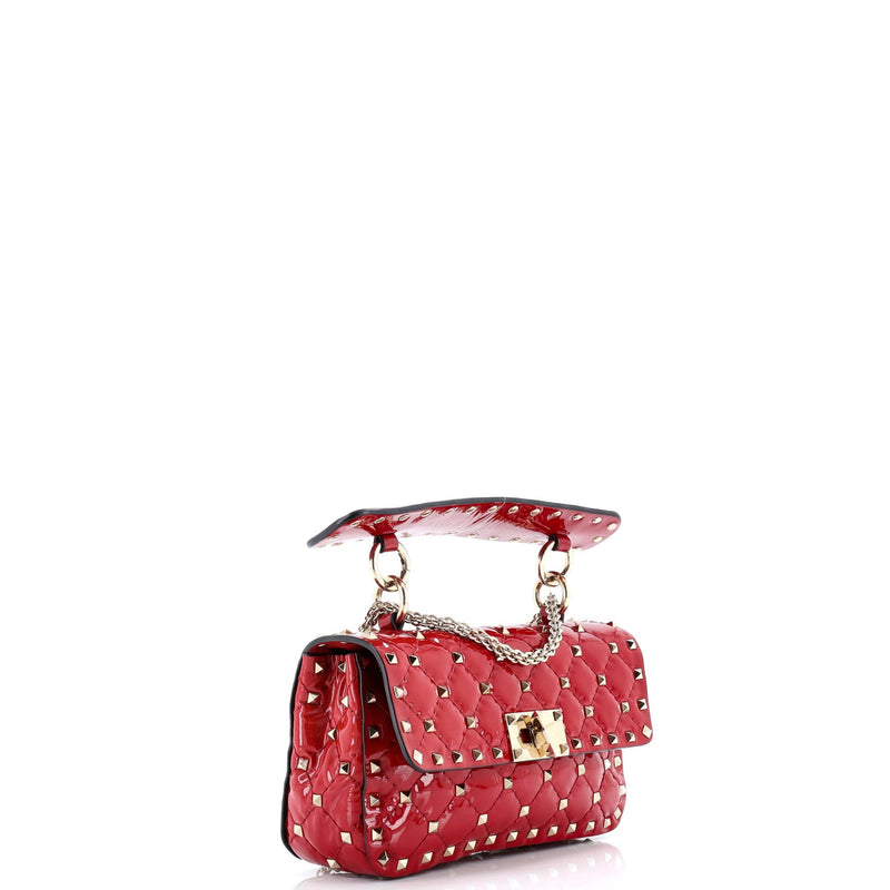 Rockstud Spike Flap Bag Quilted Patent
