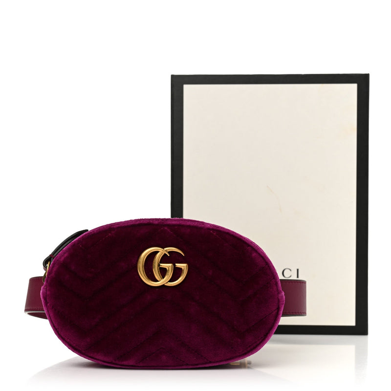 Velvet Matelasse Gg Marmont Belt Bag 85