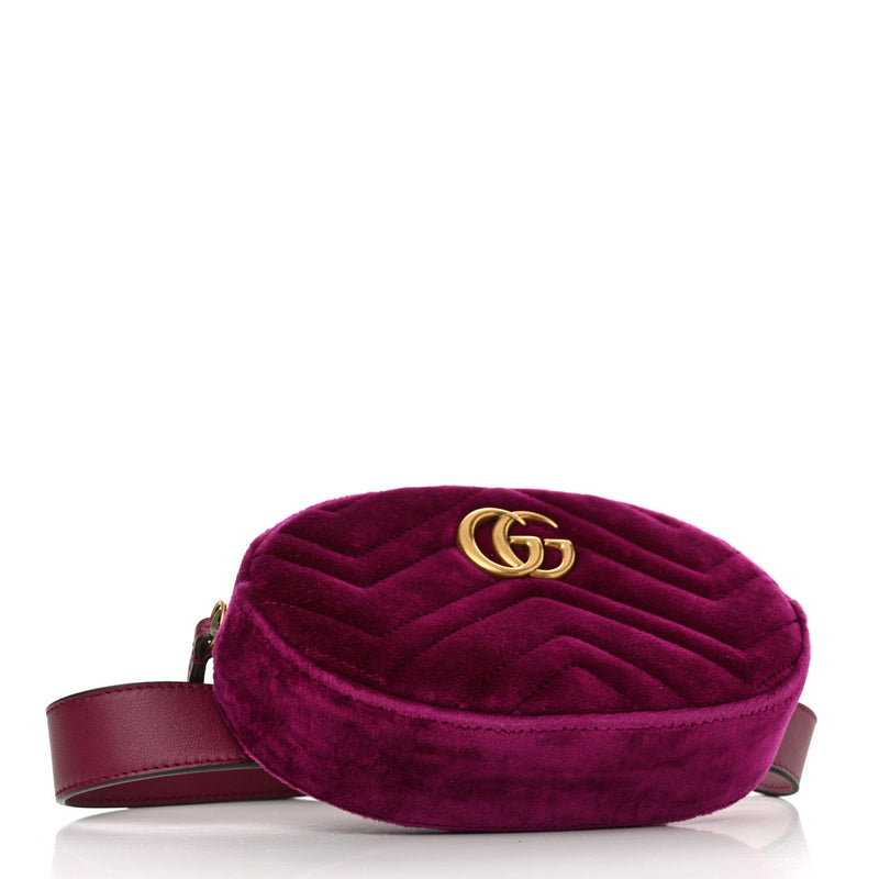 Velvet Matelasse Gg Marmont Belt Bag 85