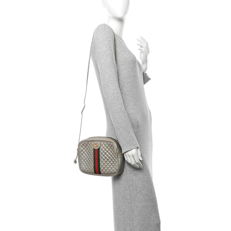 Laminated Nappa Web Trapuntata Small Gg