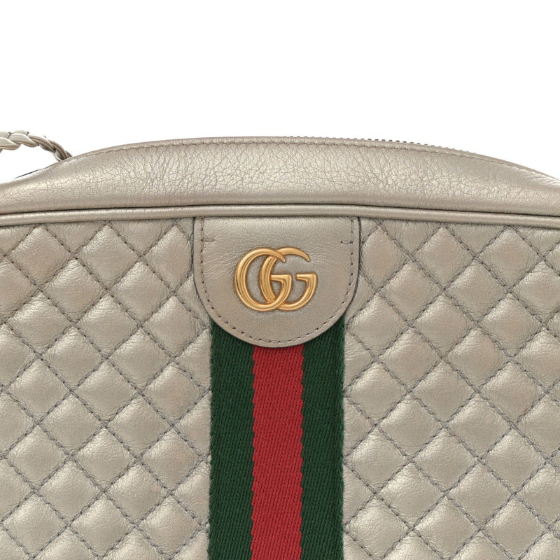 Laminated Nappa Web Trapuntata Small Gg