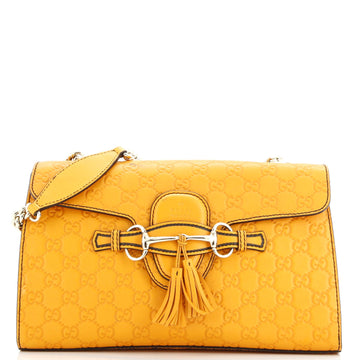 Emily Chain Flap Bag Guccissima Leather