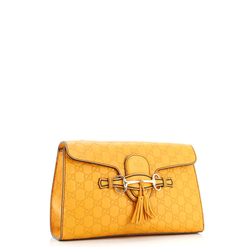 Emily Chain Flap Bag Guccissima Leather