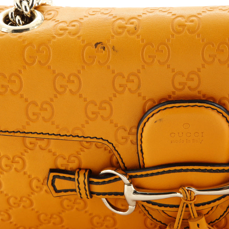 Emily Chain Flap Bag Guccissima Leather