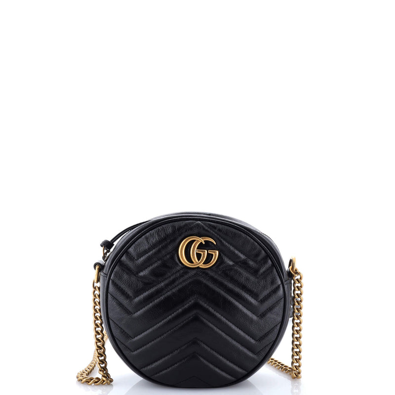 Gg Marmont Round Shoulder Bag Matelasse