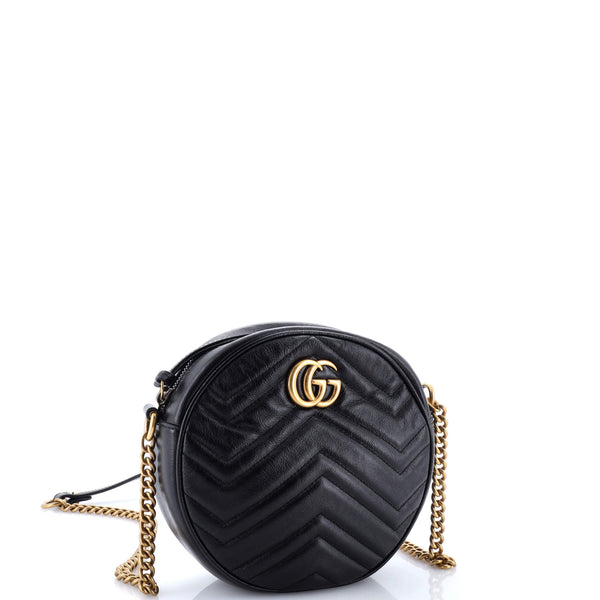 Gg Marmont Round Shoulder Bag Matelasse
