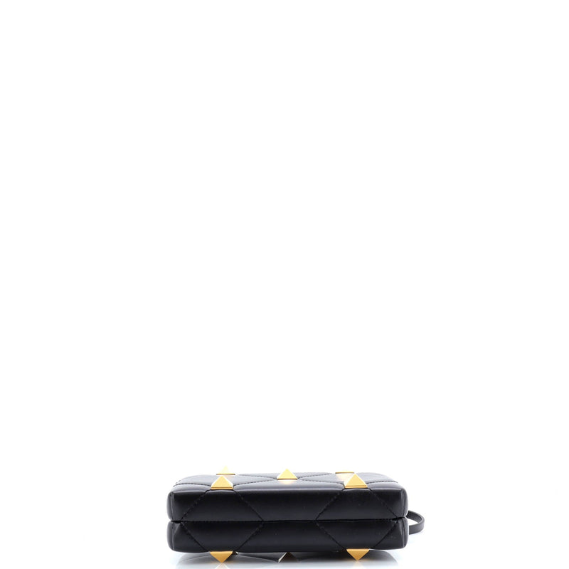 Roman Stud Minaudiere Clutch Quilted