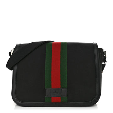 Techno Canvas Web Flap Messenger Bag