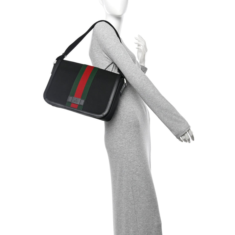 Techno Canvas Web Flap Messenger Bag