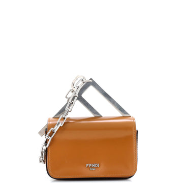 Ff Chain Clutch Bag Leather Nano