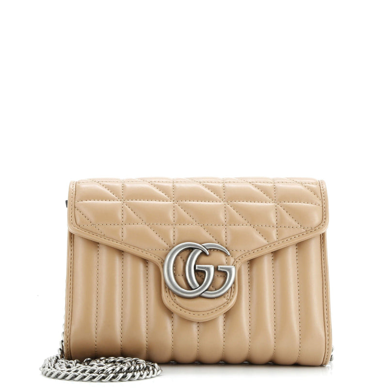 Gg Marmont Chain Wallet Mixed Matelasse
