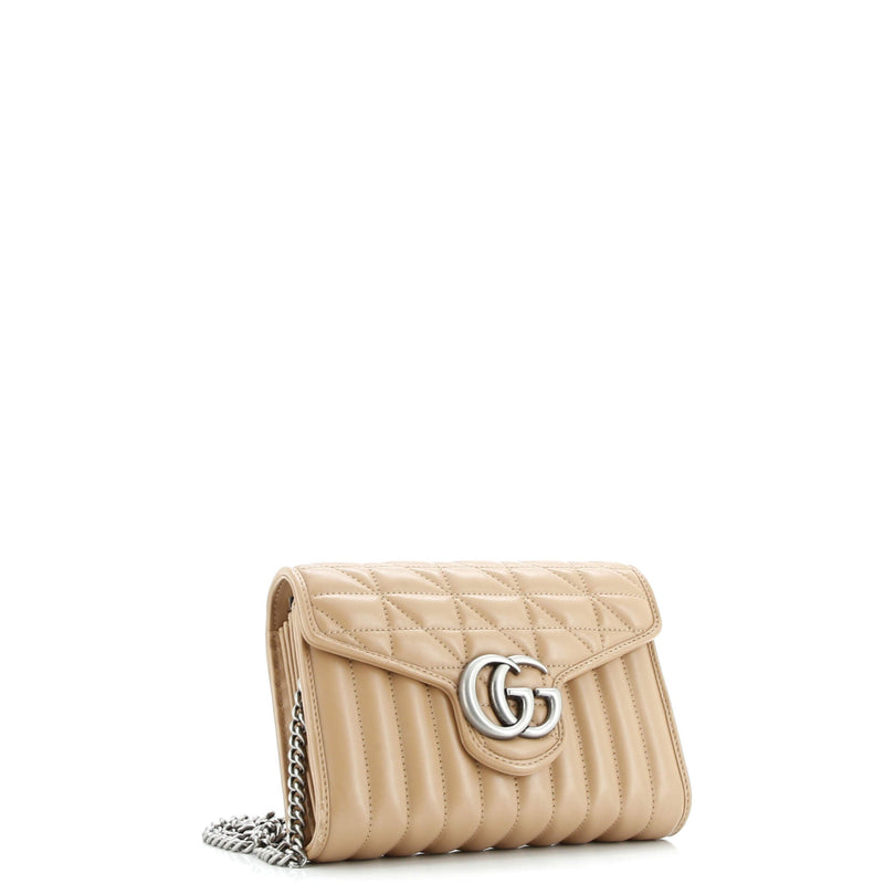 Gg Marmont Chain Wallet Mixed Matelasse