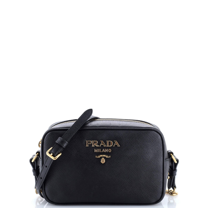 Chain Camera Bag Saffiano Leather Small