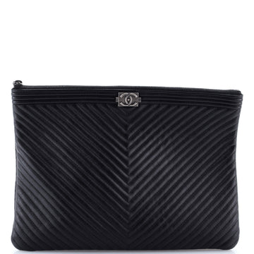 Boy O Case Clutch Chevron Calfskin
