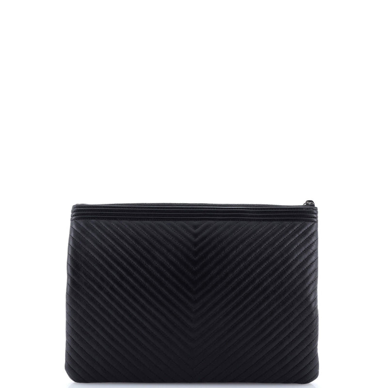 Boy O Case Clutch Chevron Calfskin