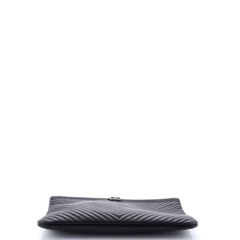 Boy O Case Clutch Chevron Calfskin