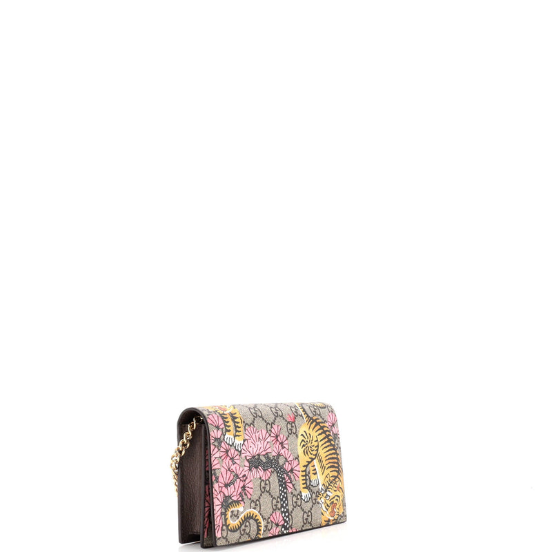 Chain Wallet Bengal Print Gg Coated