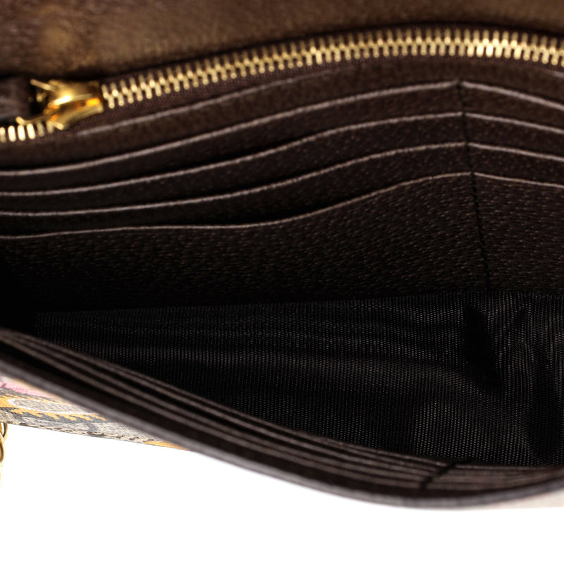 Chain Wallet Bengal Print Gg Coated