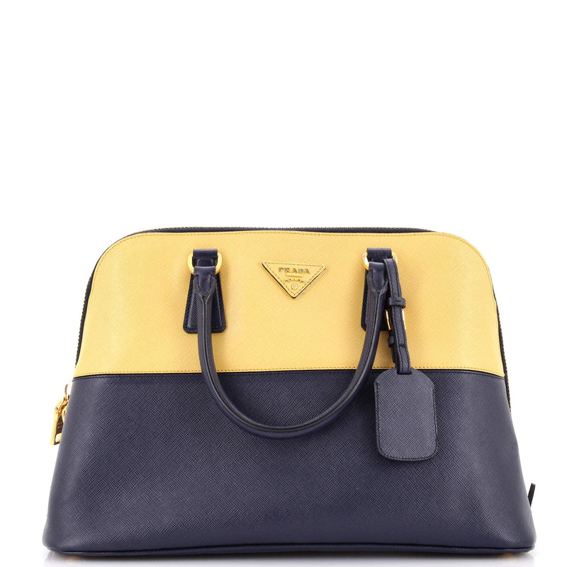 Bicolor Promenade Bag Saffiano Leather