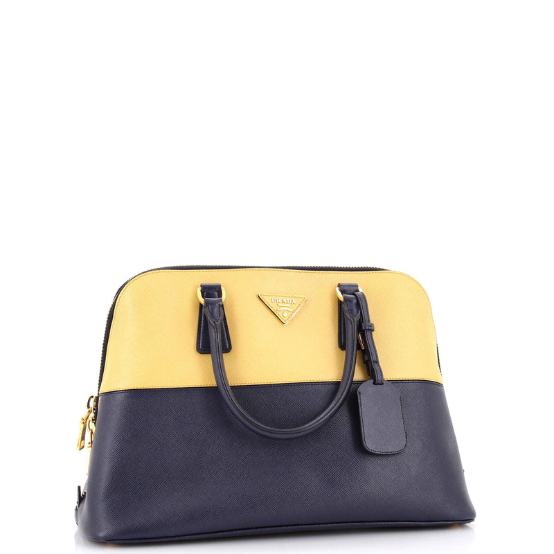 Bicolor Promenade Bag Saffiano Leather