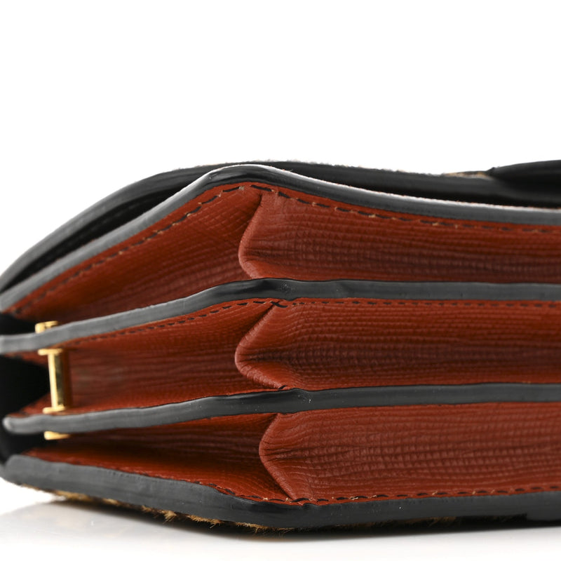 Calfskin Suede Watersnake Print Pony