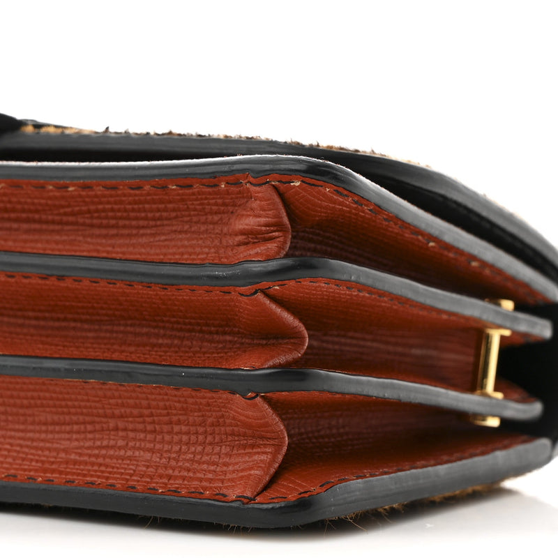 Calfskin Suede Watersnake Print Pony