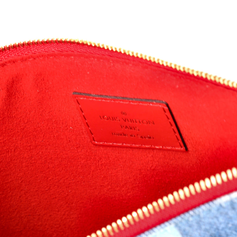 City Pouch Damier And Patchwork Denim