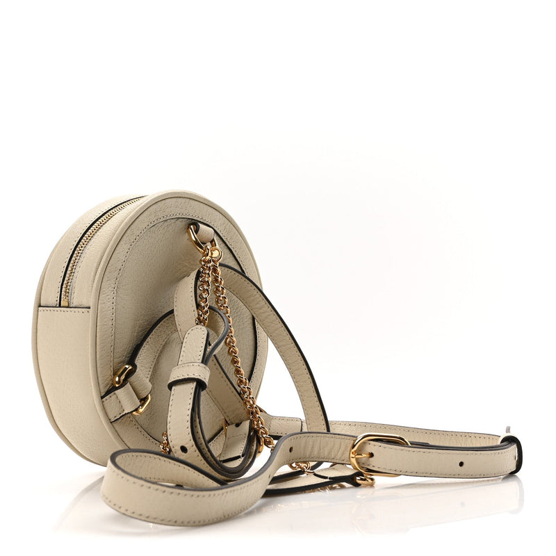 Textured Calfskin Web Mini Ophidia Round