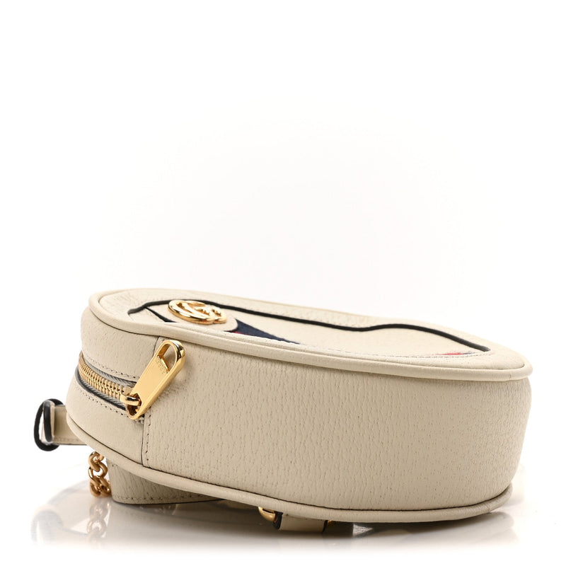 Textured Calfskin Web Mini Ophidia Round