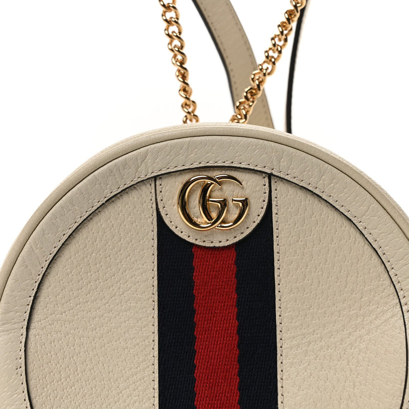 Textured Calfskin Web Mini Ophidia Round