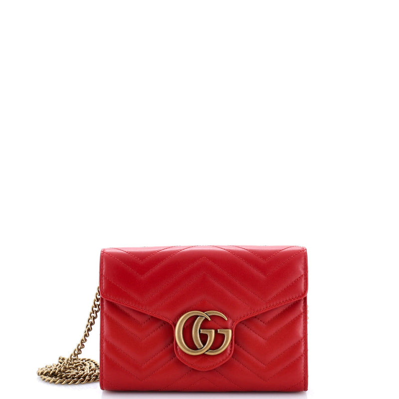 Gg Marmont Chain Wallet Matelasse