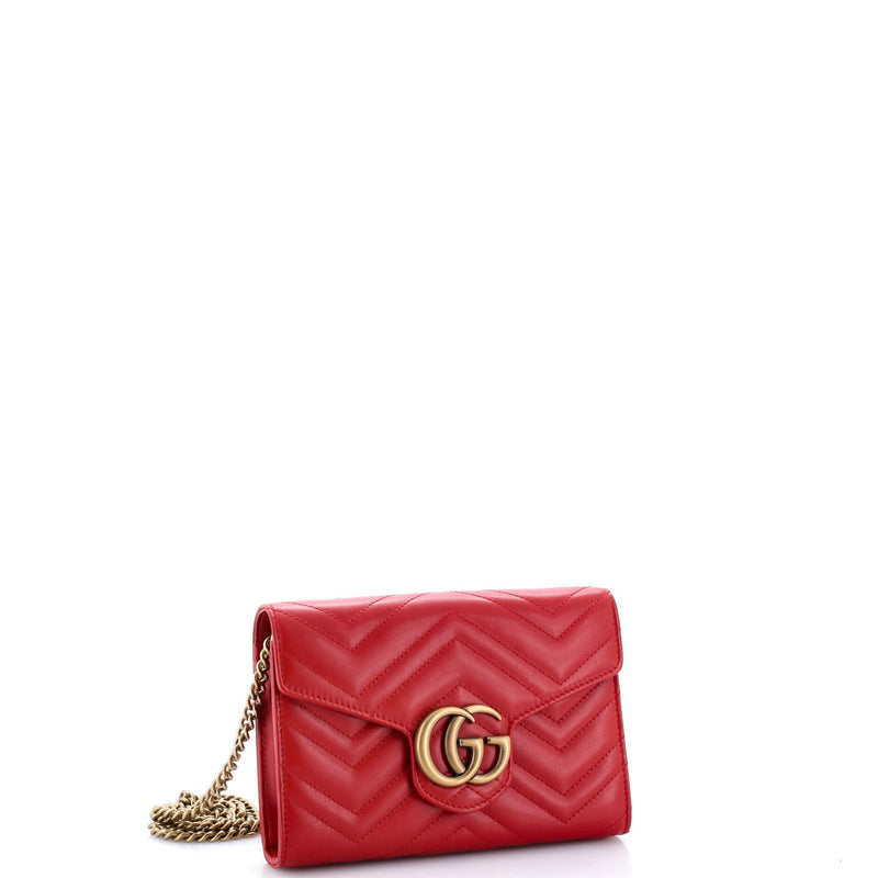 Gg Marmont Chain Wallet Matelasse