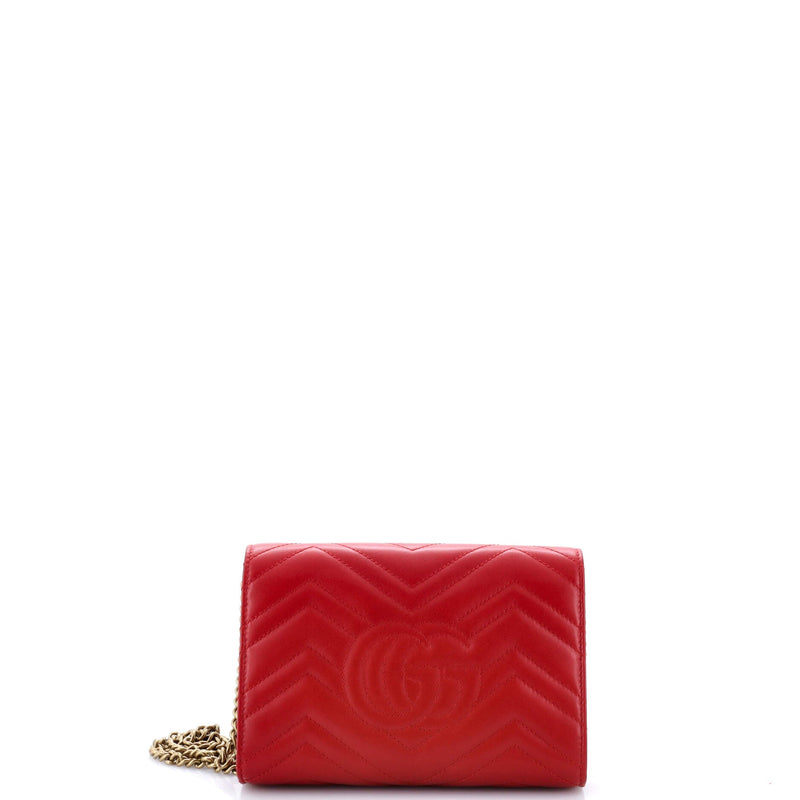 Gg Marmont Chain Wallet Matelasse