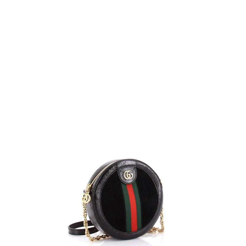 Ophidia Round Shoulder Bag Suede Mini