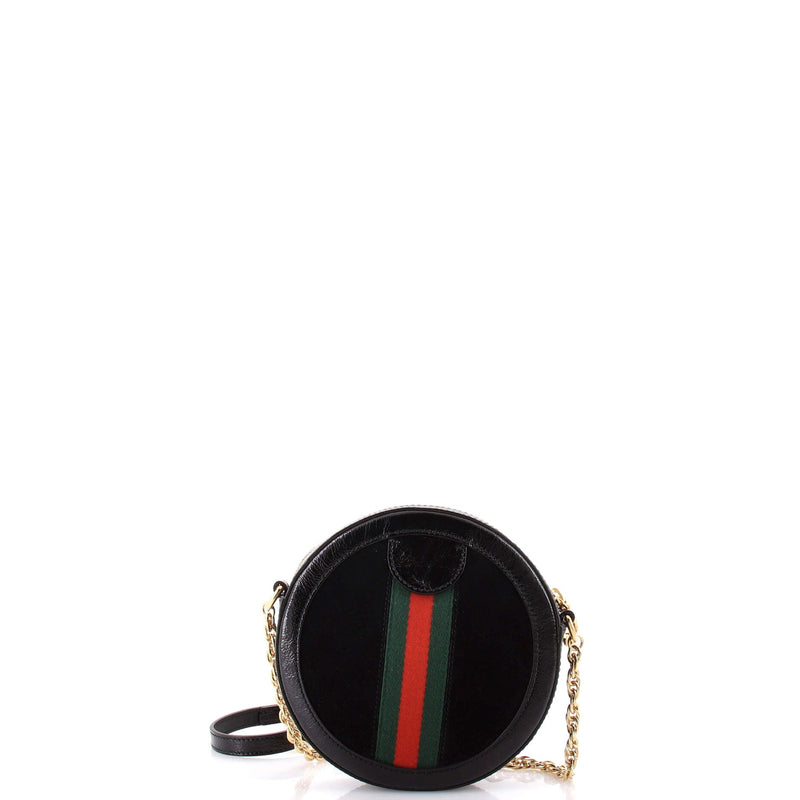 Ophidia Round Shoulder Bag Suede Mini