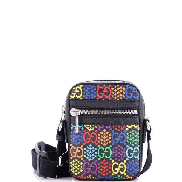 Front Zip Messenger Bag Psychedelic