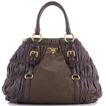 Gaufre Convertible Satchel Leather And