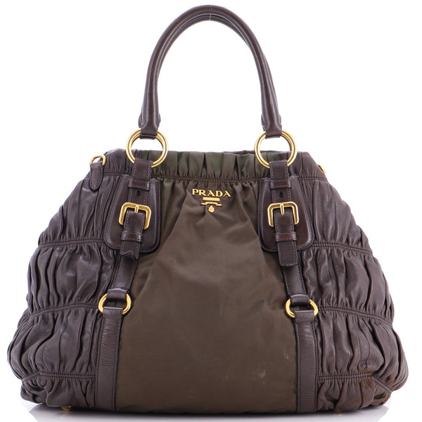 Gaufre Convertible Satchel Leather And
