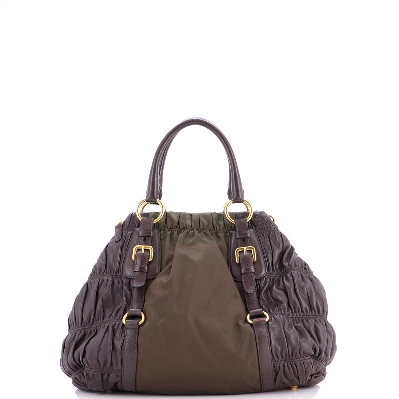 Gaufre Convertible Satchel Leather And