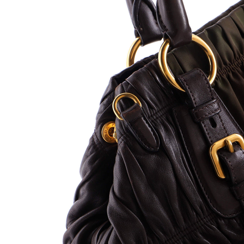 Gaufre Convertible Satchel Leather And