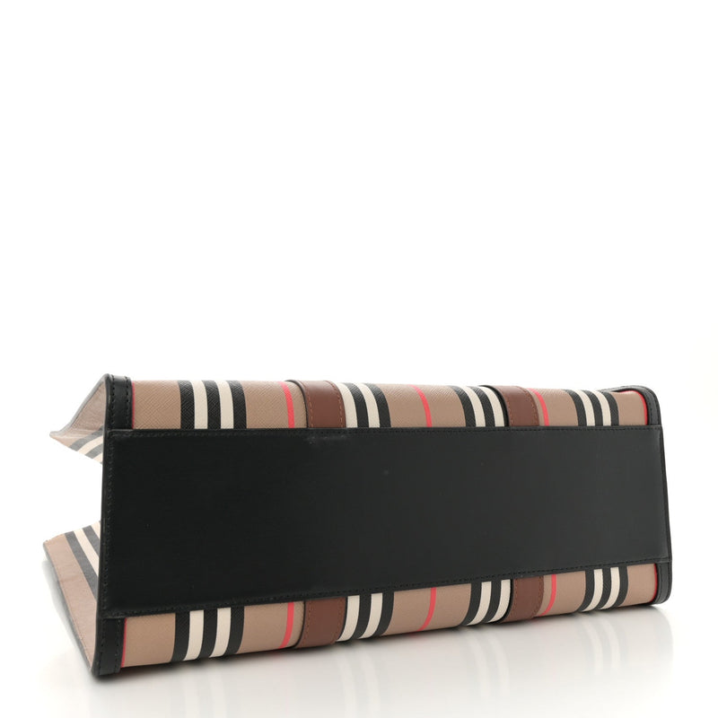 E-Canvas Stripe Book Tote Archive Beige
