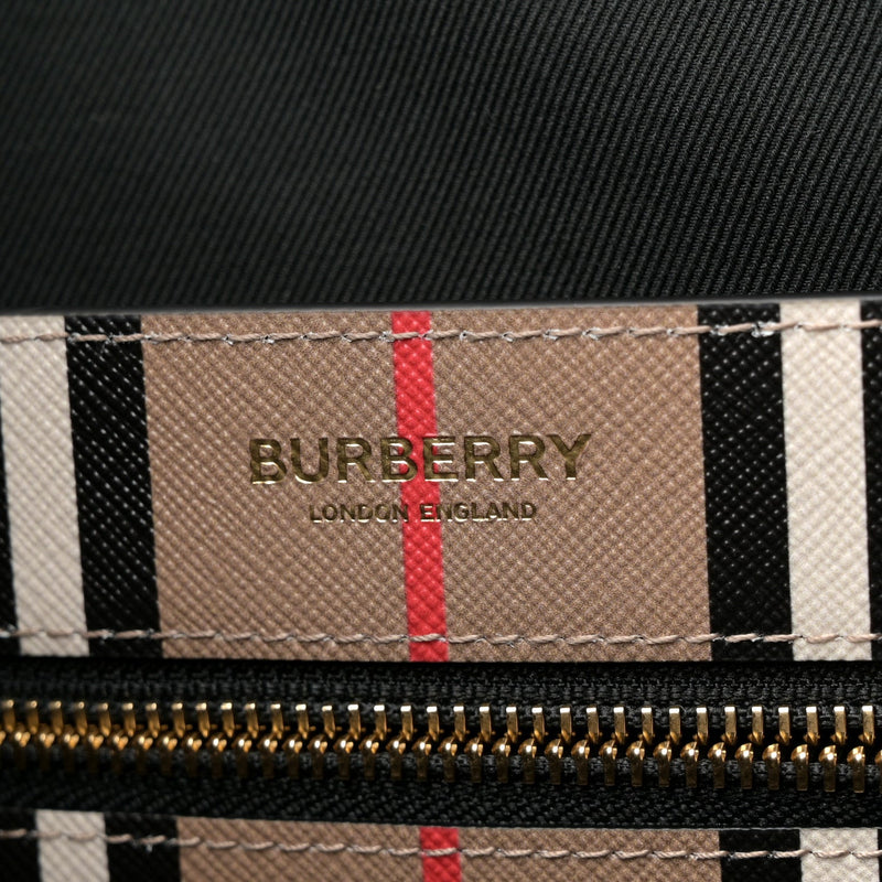 E-Canvas Stripe Book Tote Archive Beige