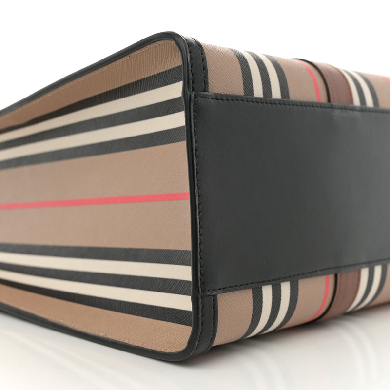 E-Canvas Stripe Book Tote Archive Beige