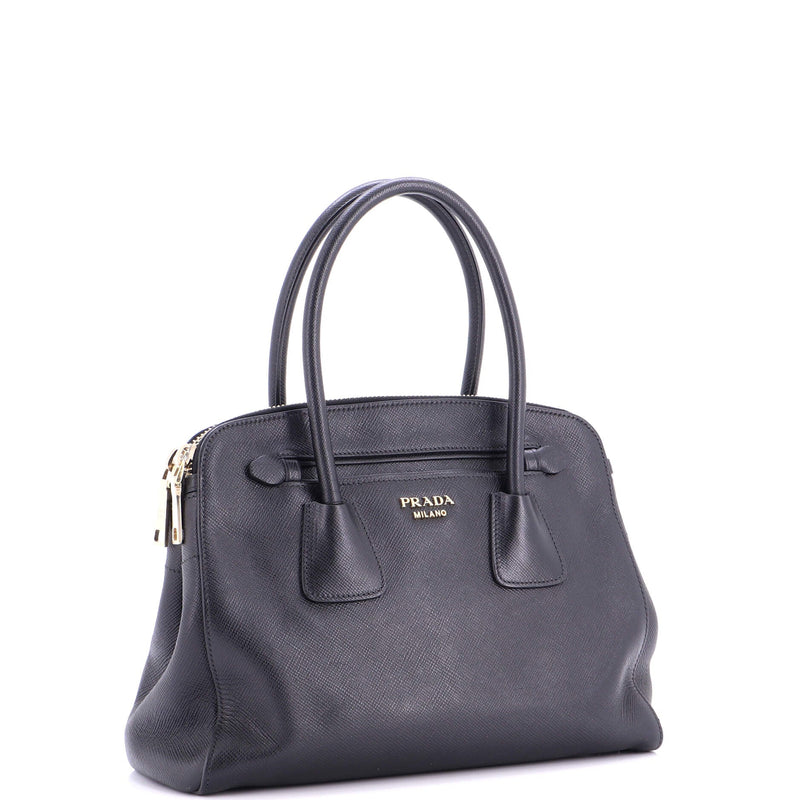 Cuir Frame Double Zip Tote Saffiano